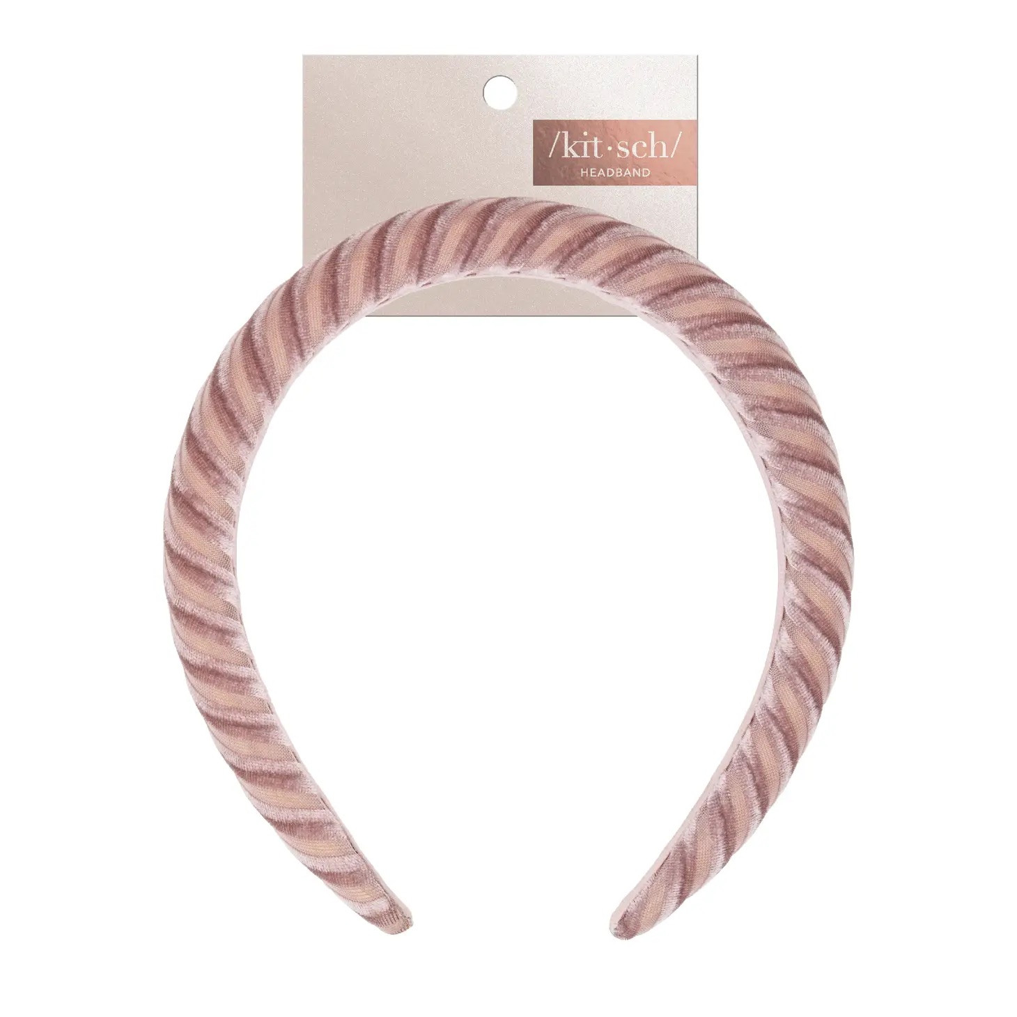 Kitsch Padded Velvet Headband-Blush