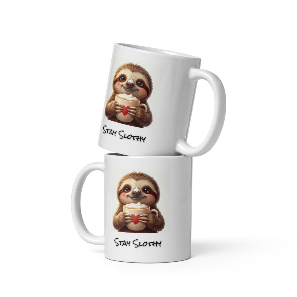 White glossy mug