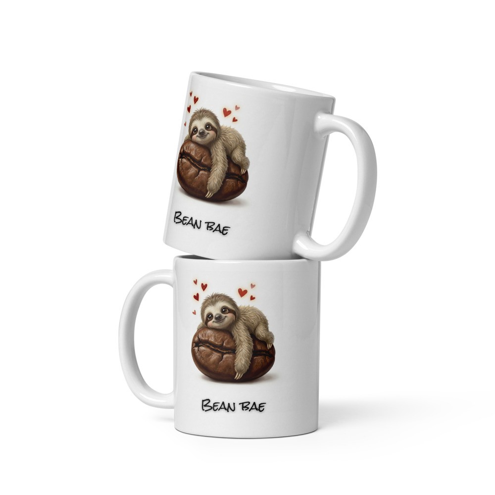 White glossy mug