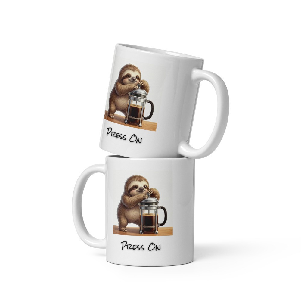 White glossy mug