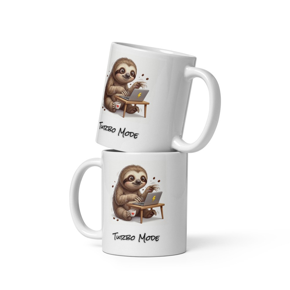 White glossy mug