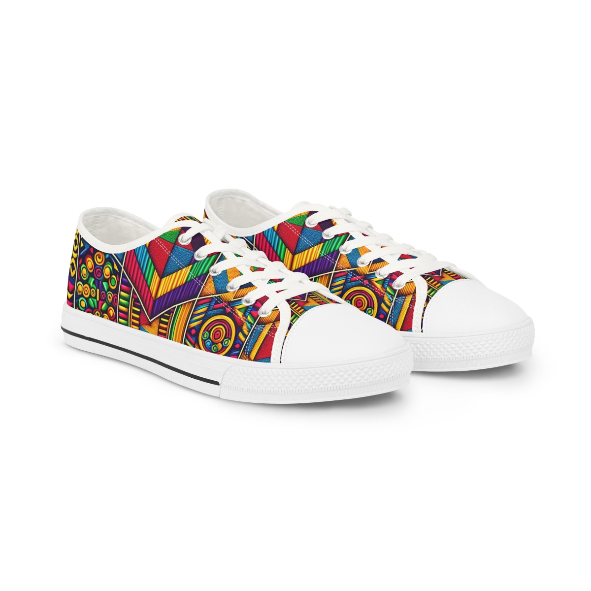 "AfroRhythm Kente Kicks" - Men's Lowtop Sneakers