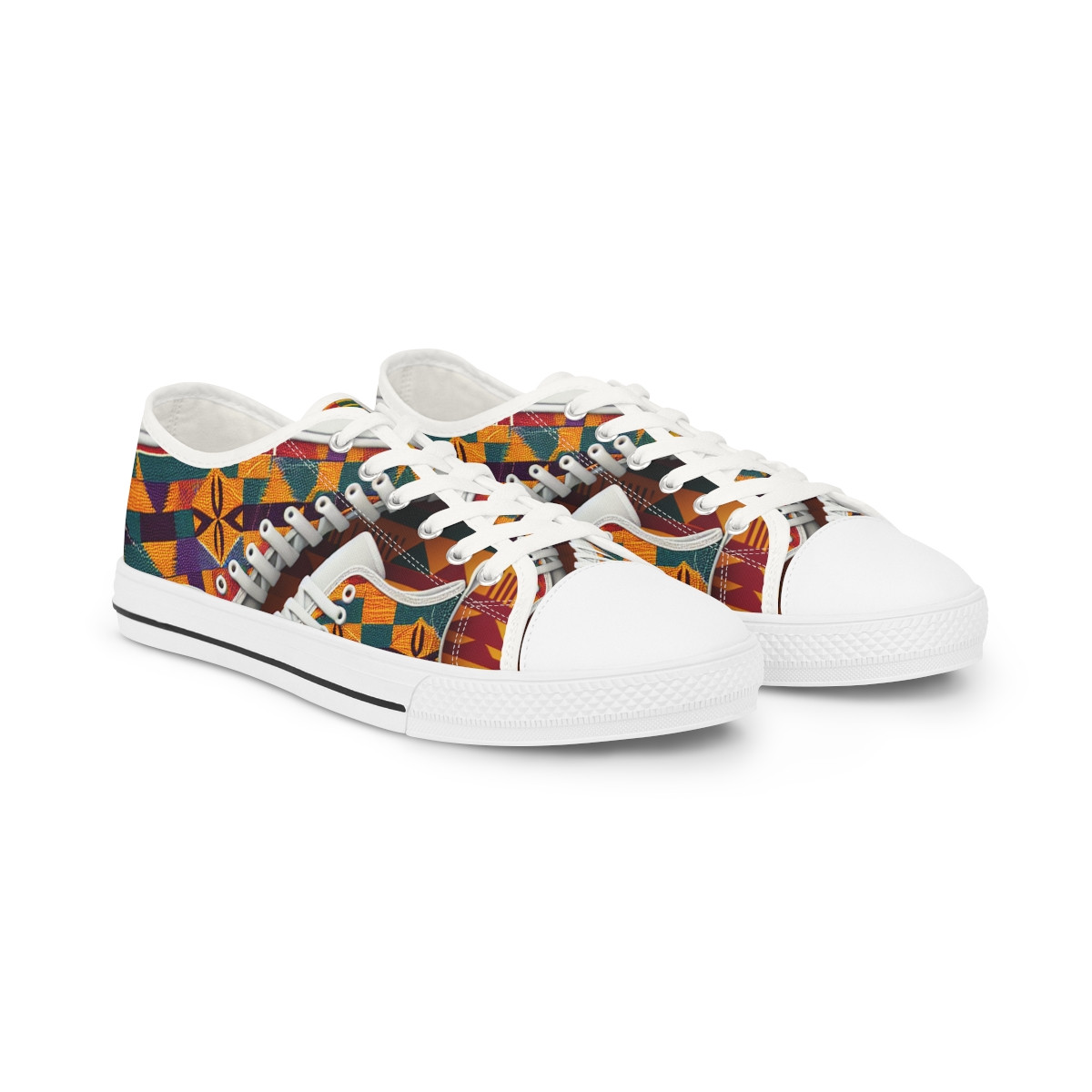 "Stride in Fusion" Kente Couture Sneakers - Men's Lowtop Sneakers