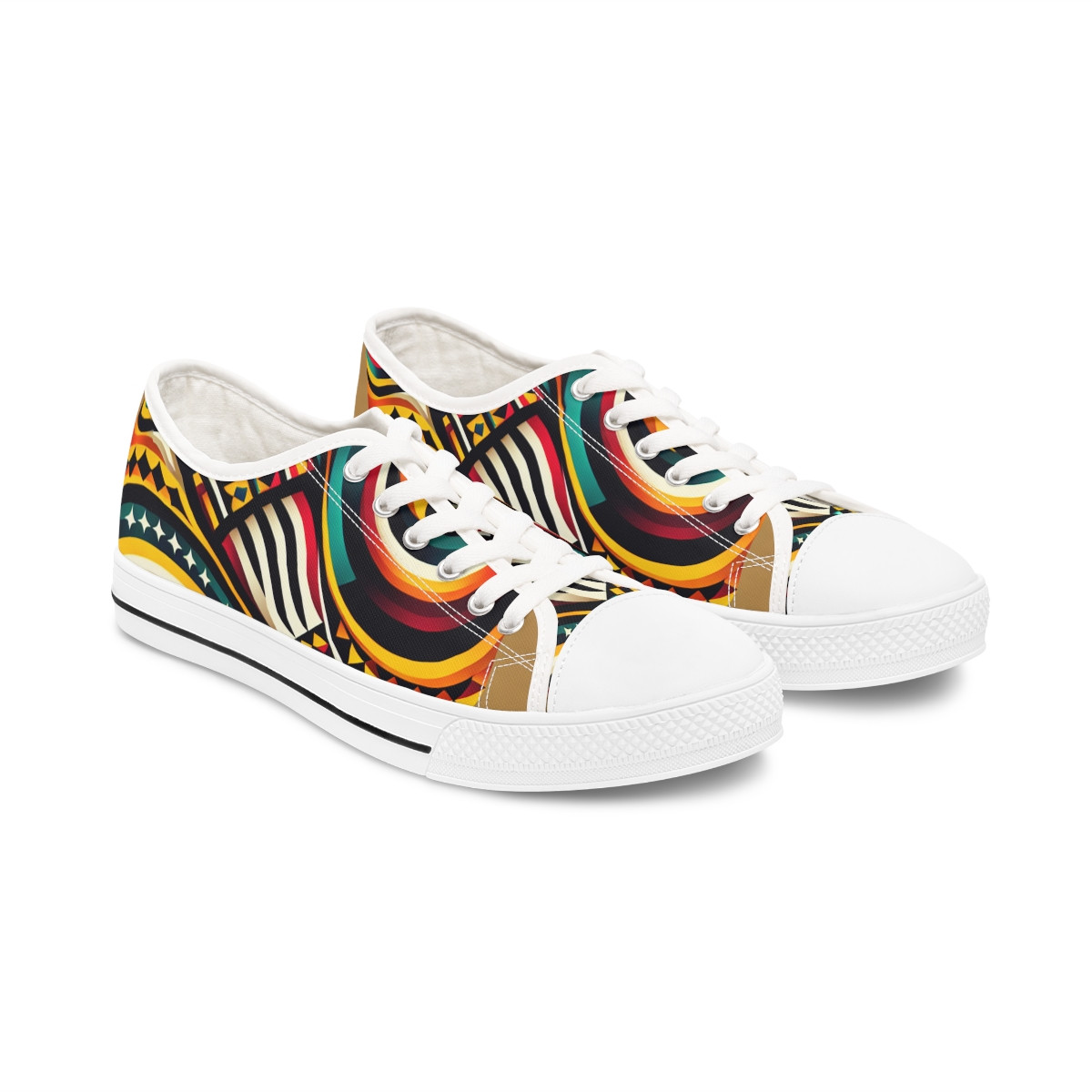 "AfroFusion Steps" - Women's Lowtop Sneakers