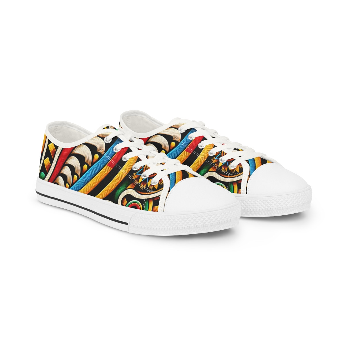 "AfroFusion Kente Kicks" - Men's Lowtop Sneakers