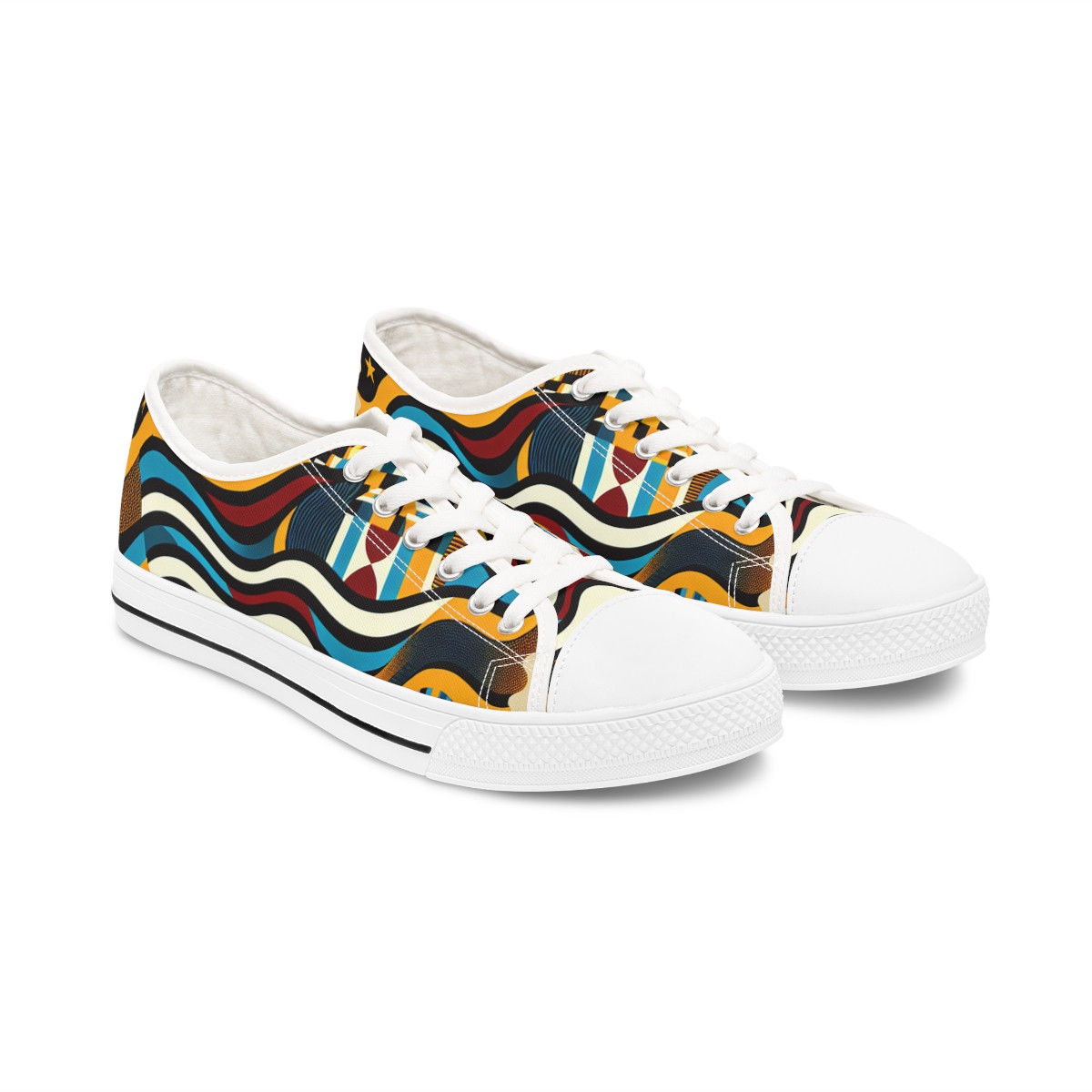 "Heritage Stride Kente Kicks" - Women's Lowtop Sneakers