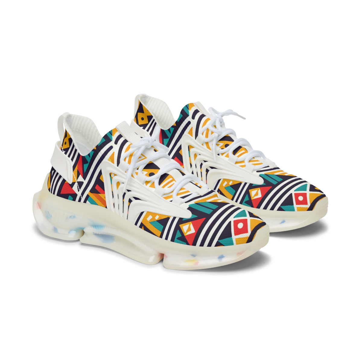 "AfroKicks: Kente Fusion Sneakers" - Women's Mesh Sneaker