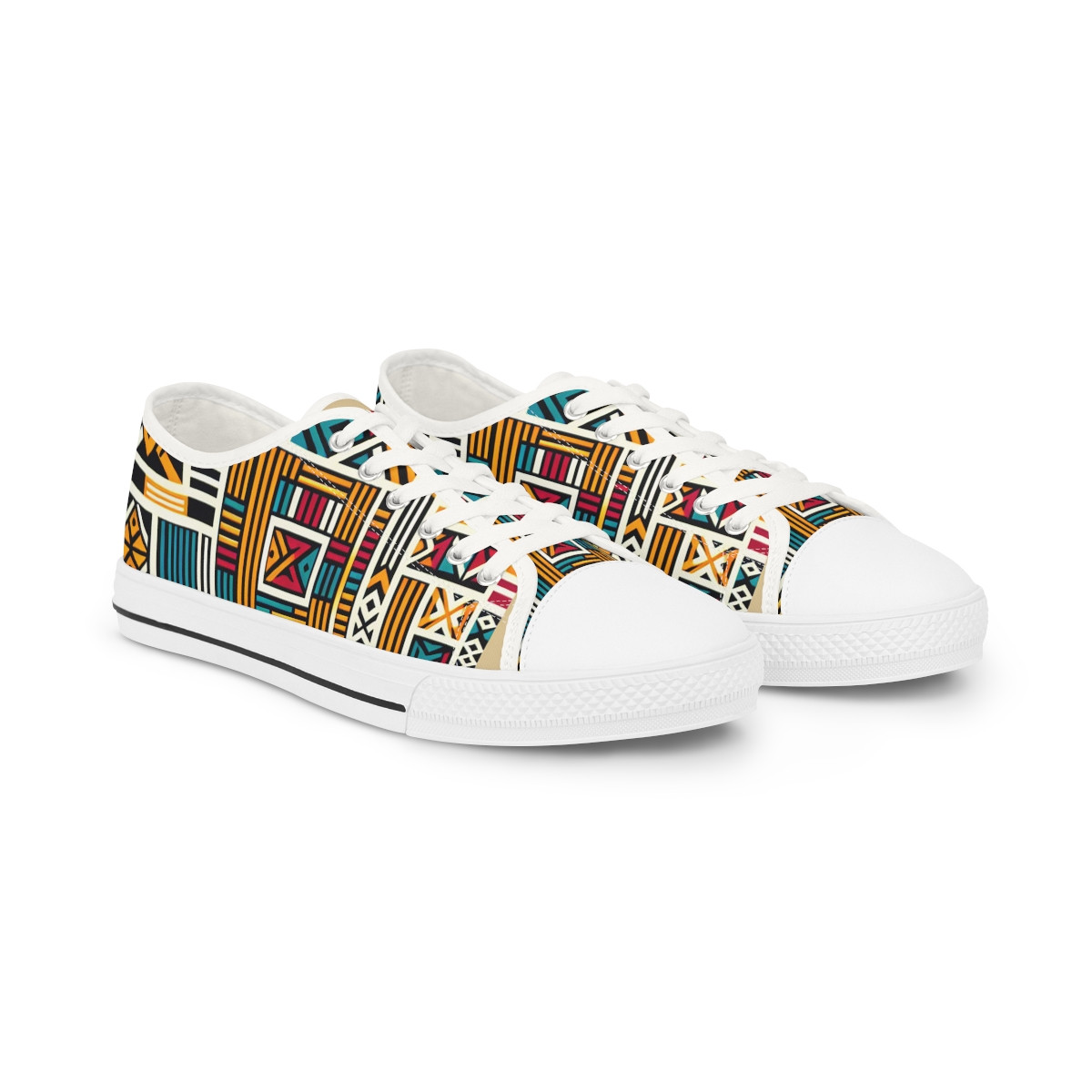 "KenteKicks : AfroFusion Sneakers" - Men's Lowtop Sneakers