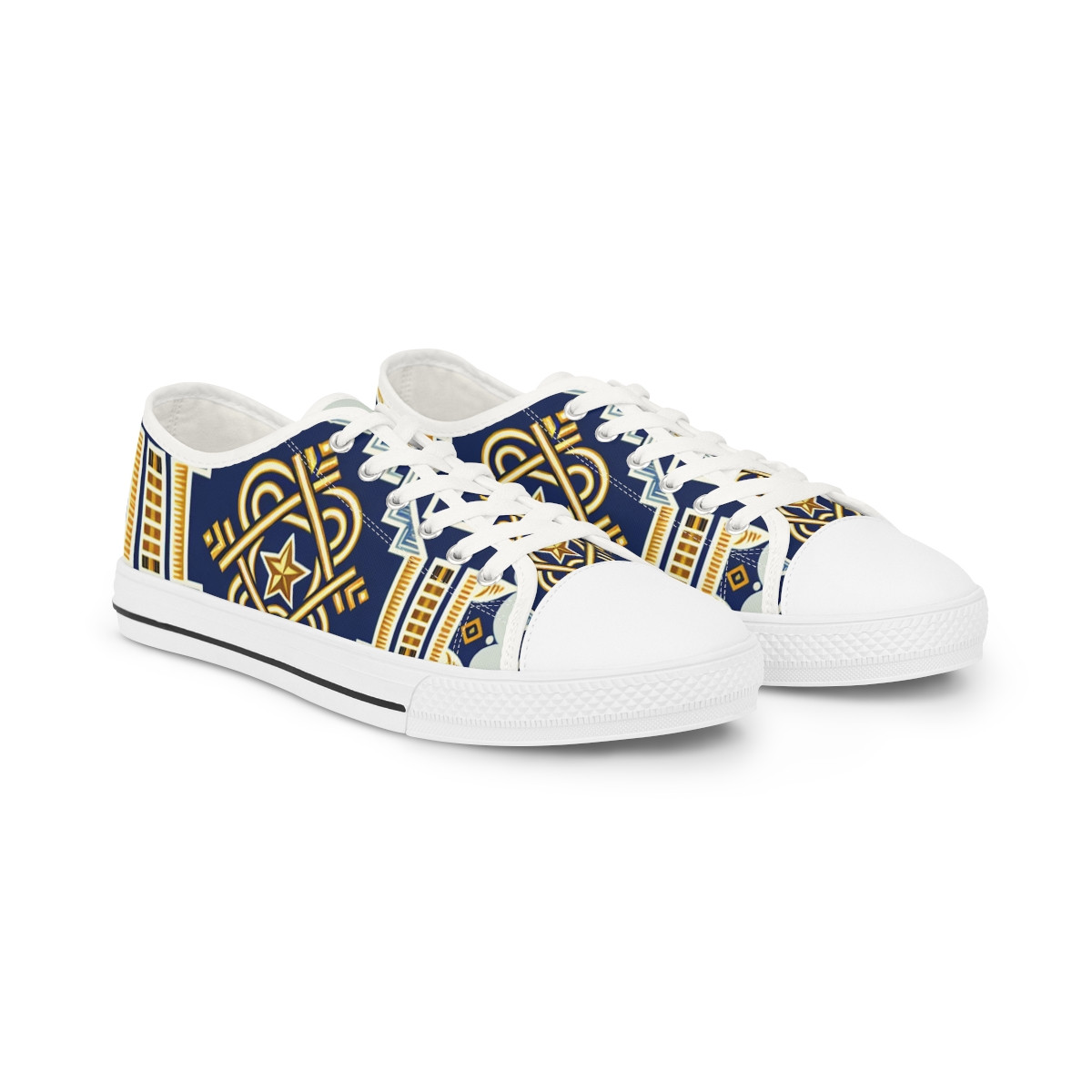 "AfroFusion Kente Kicks" - Men's Lowtop Sneakers