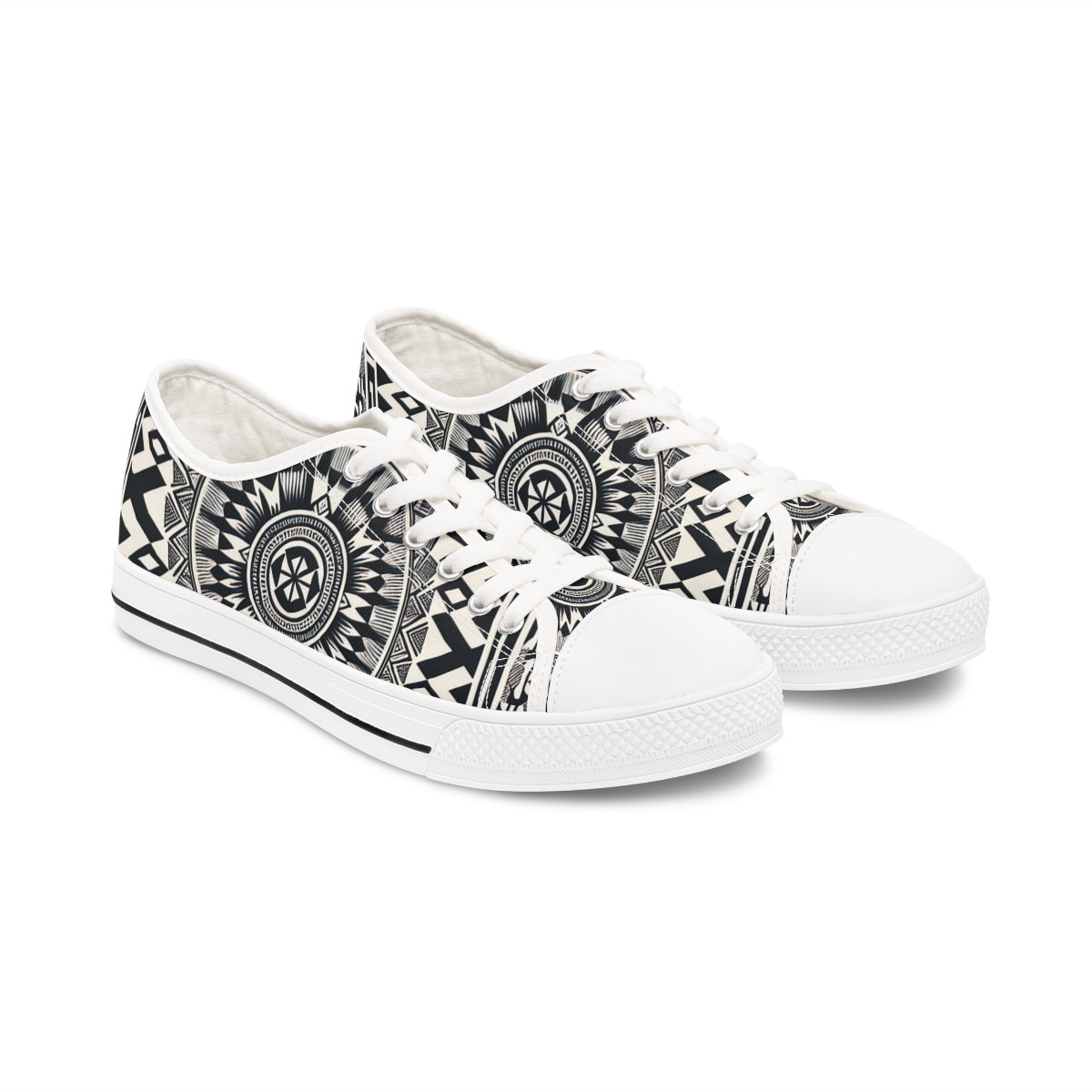 "AfroStride Kente Kicks" - Women's Lowtop Sneakers