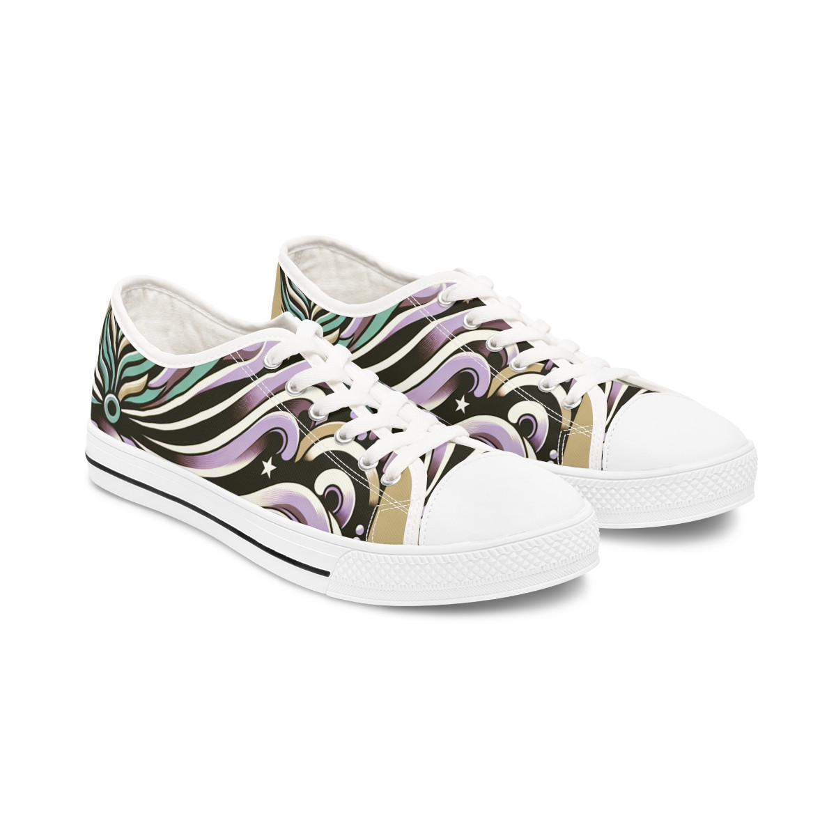 "AfroStride Kente Kicks" - Women's Lowtop Sneakers