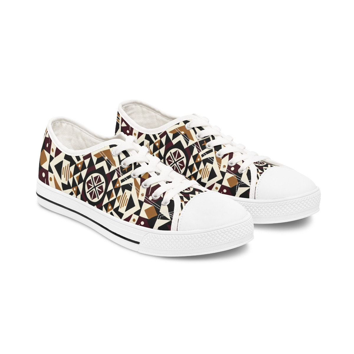 "AfroVibrance Kente Kicks" - Women's Lowtop Sneakers