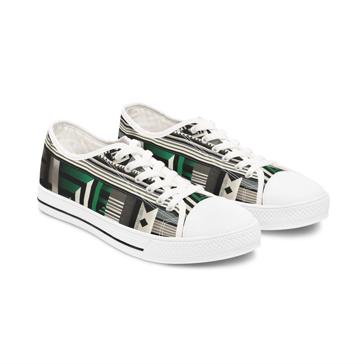 "AfroVibes Kente Kicks" - Women's Lowtop Sneakers