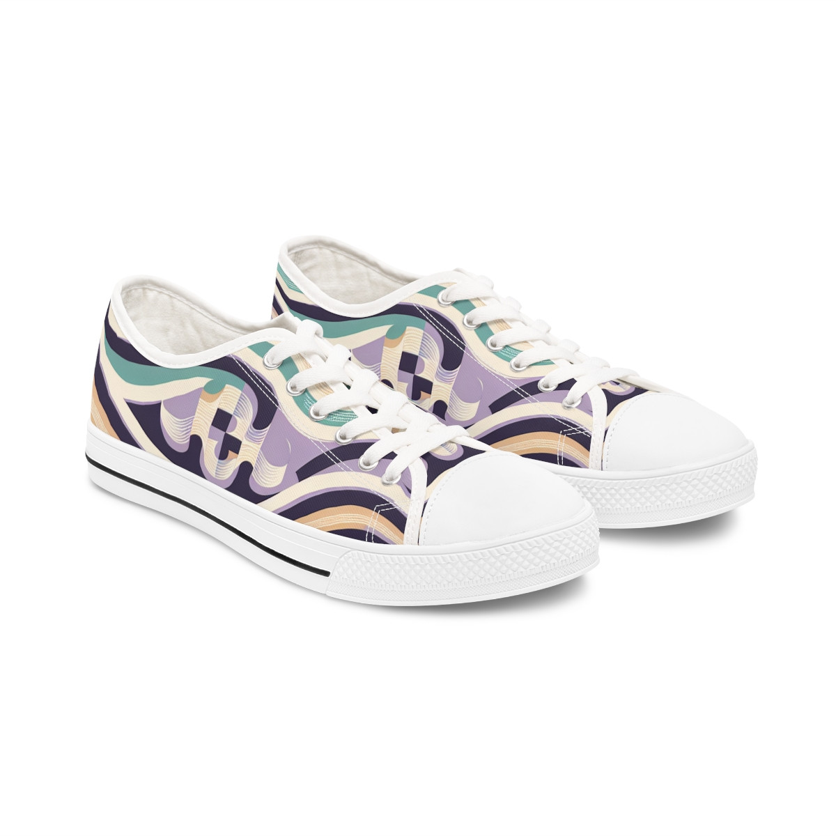 "AfroStride Kente Kicks" - Women's Lowtop Sneakers