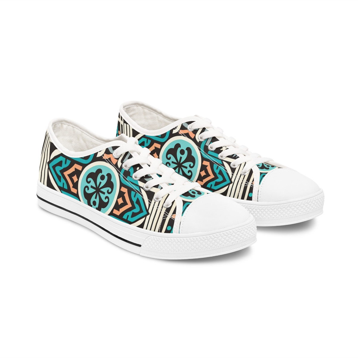 "AfroStride Kaleidoscope Kicks" - Women's Lowtop Sneakers