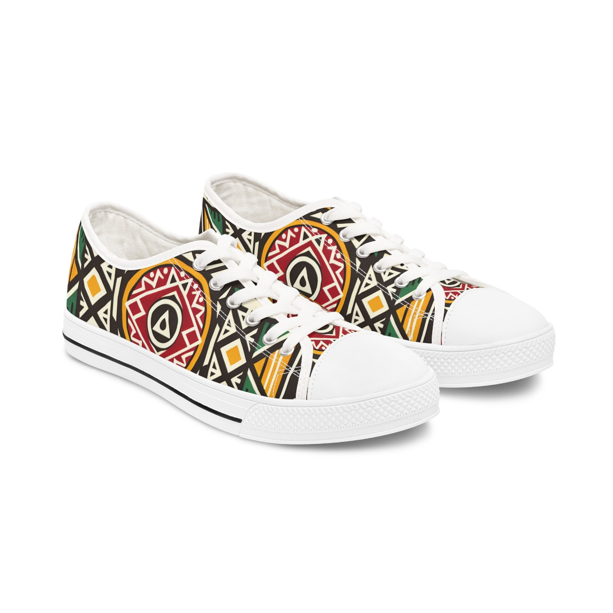 "Kente Kickstart Allure" - Women's Lowtop Sneakers