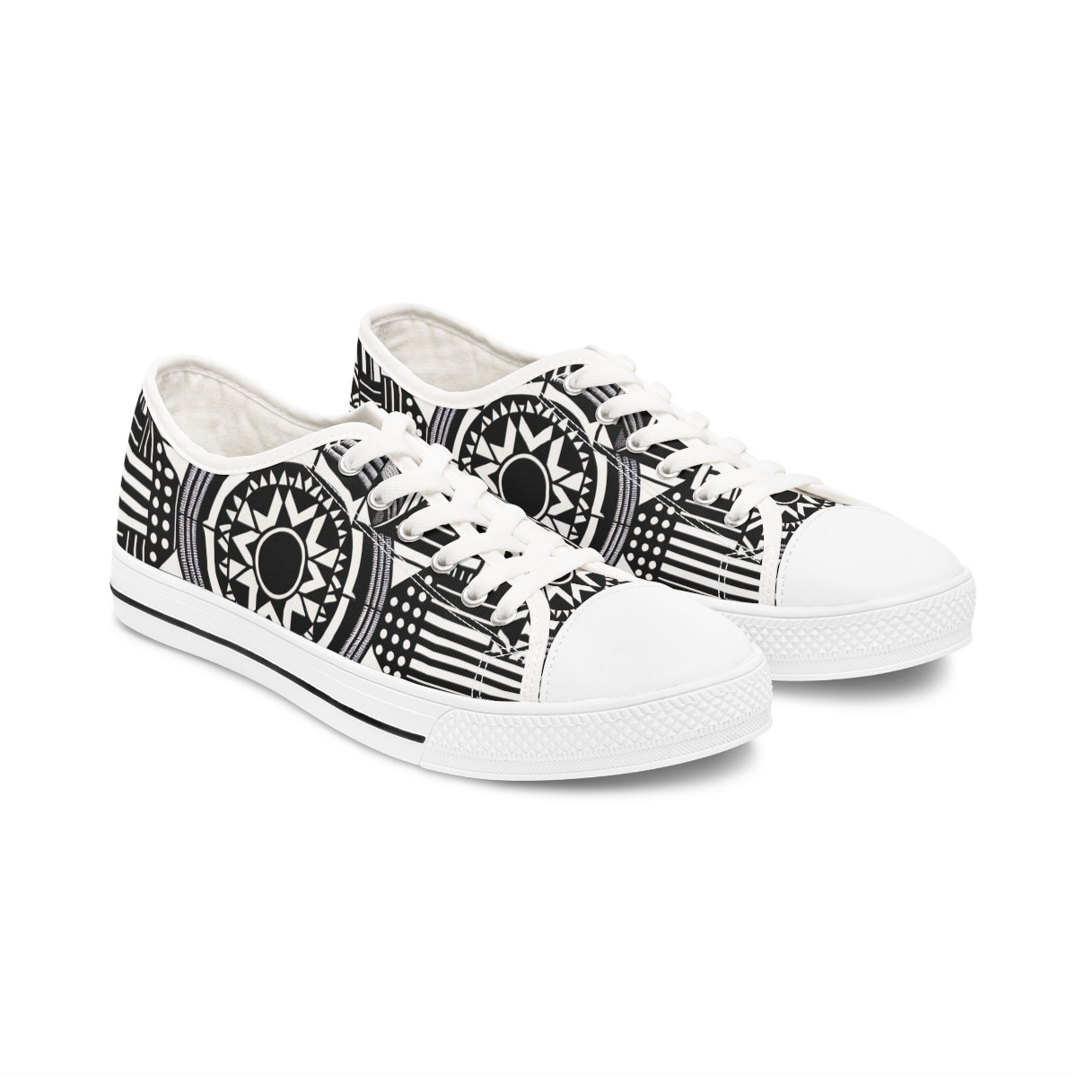 "AfroVibes Kente Kicks" - Women's Lowtop Sneakers