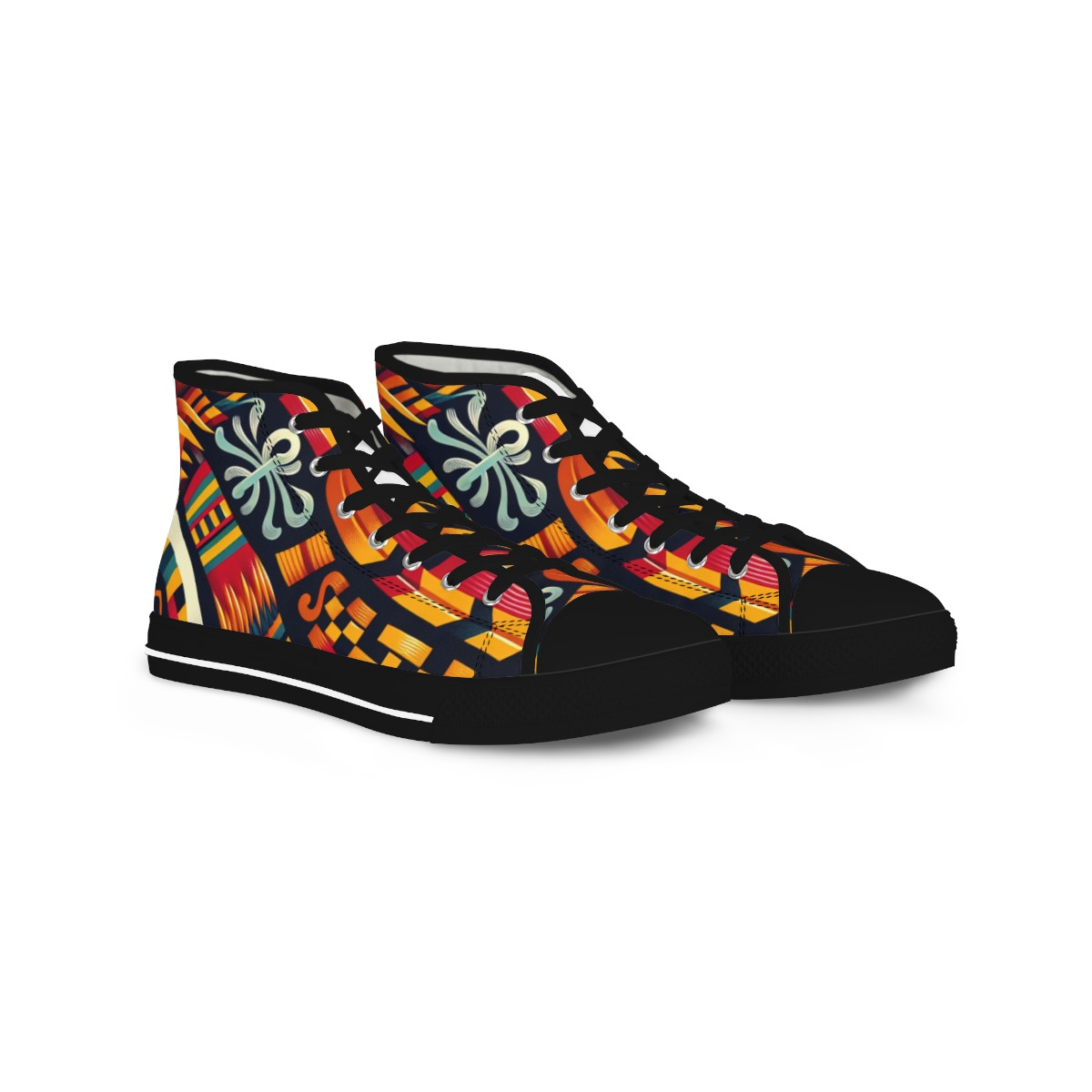 "AfroPulse Kente Kicks" - Men's Hightop Sneakers
