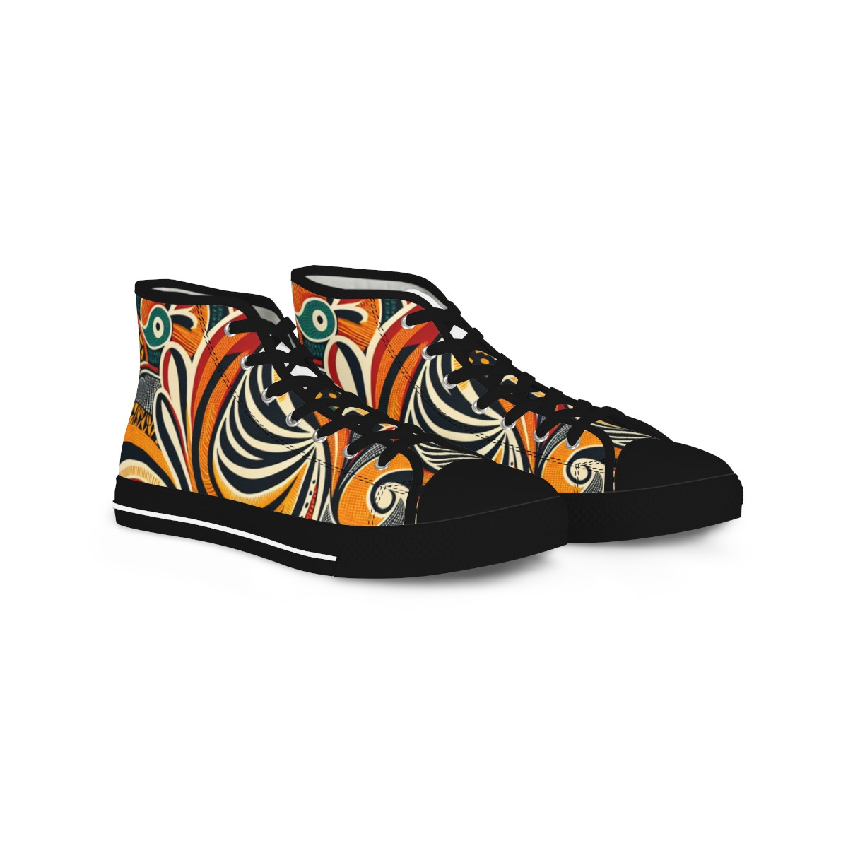 "AfroStride Kente Kicks" - Men's Hightop Sneakers