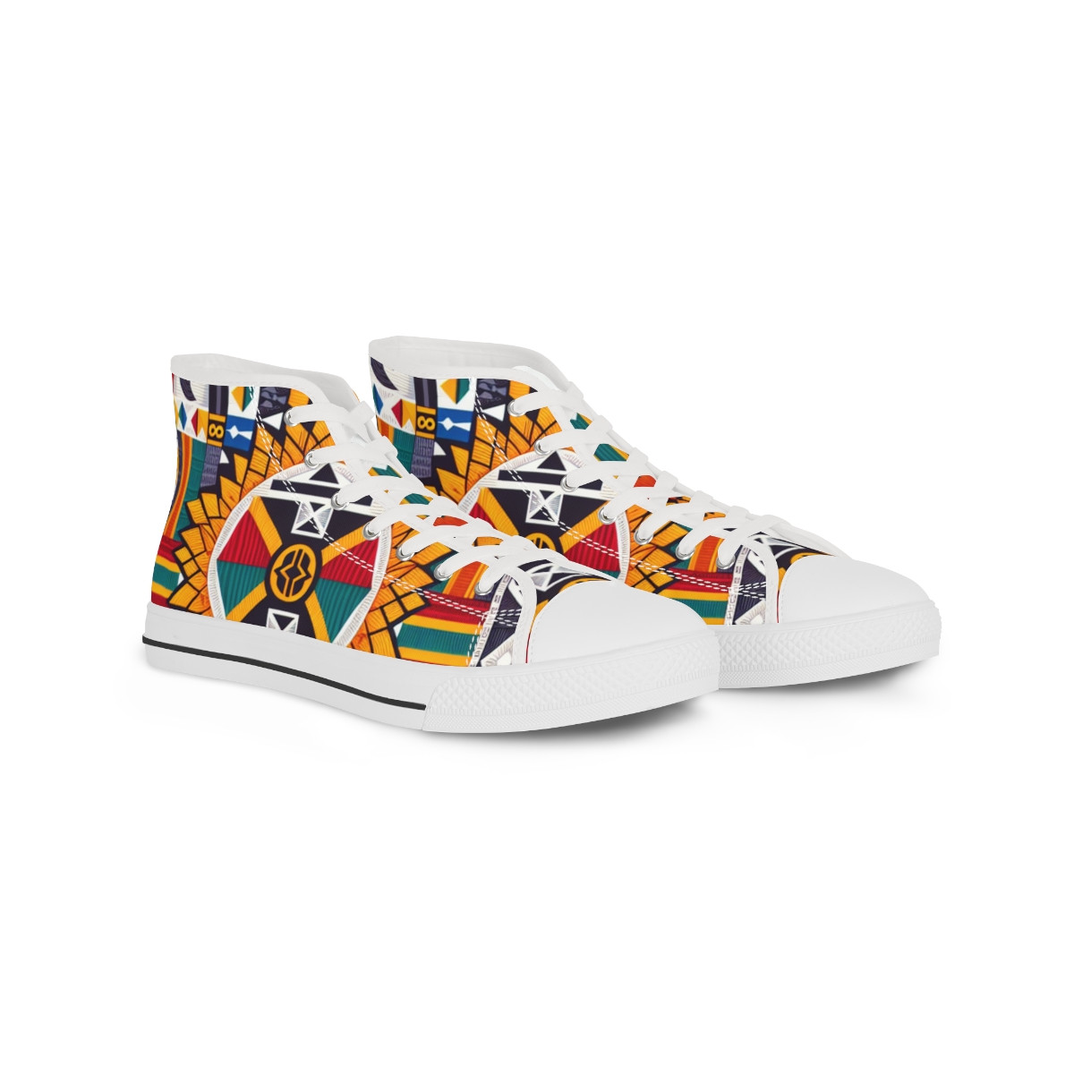 "Kente Kicks: AfroFusion Footwear" - Men's High top Sneakers