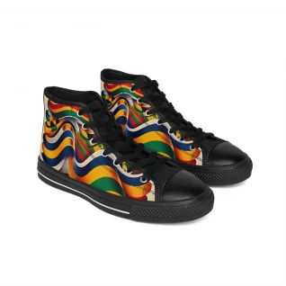 "Heritage Stride: Kente Kicks" - Women's Classic Sneakers