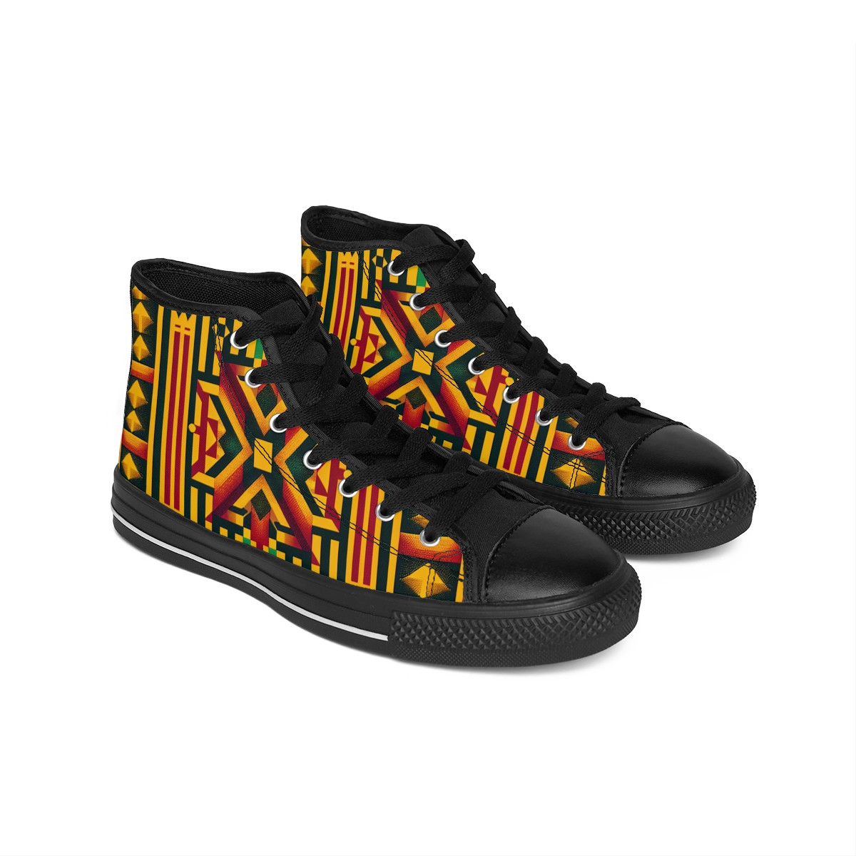 "HeritageStride Kente Kicks" - Men's Classic Sneakers