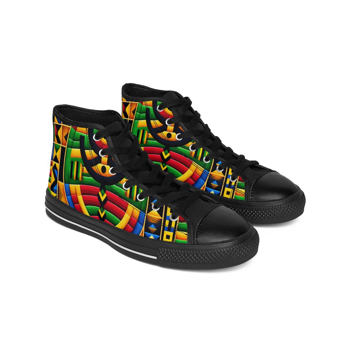 "AfroStride Kente Kicks" - Men's Classic Sneakers