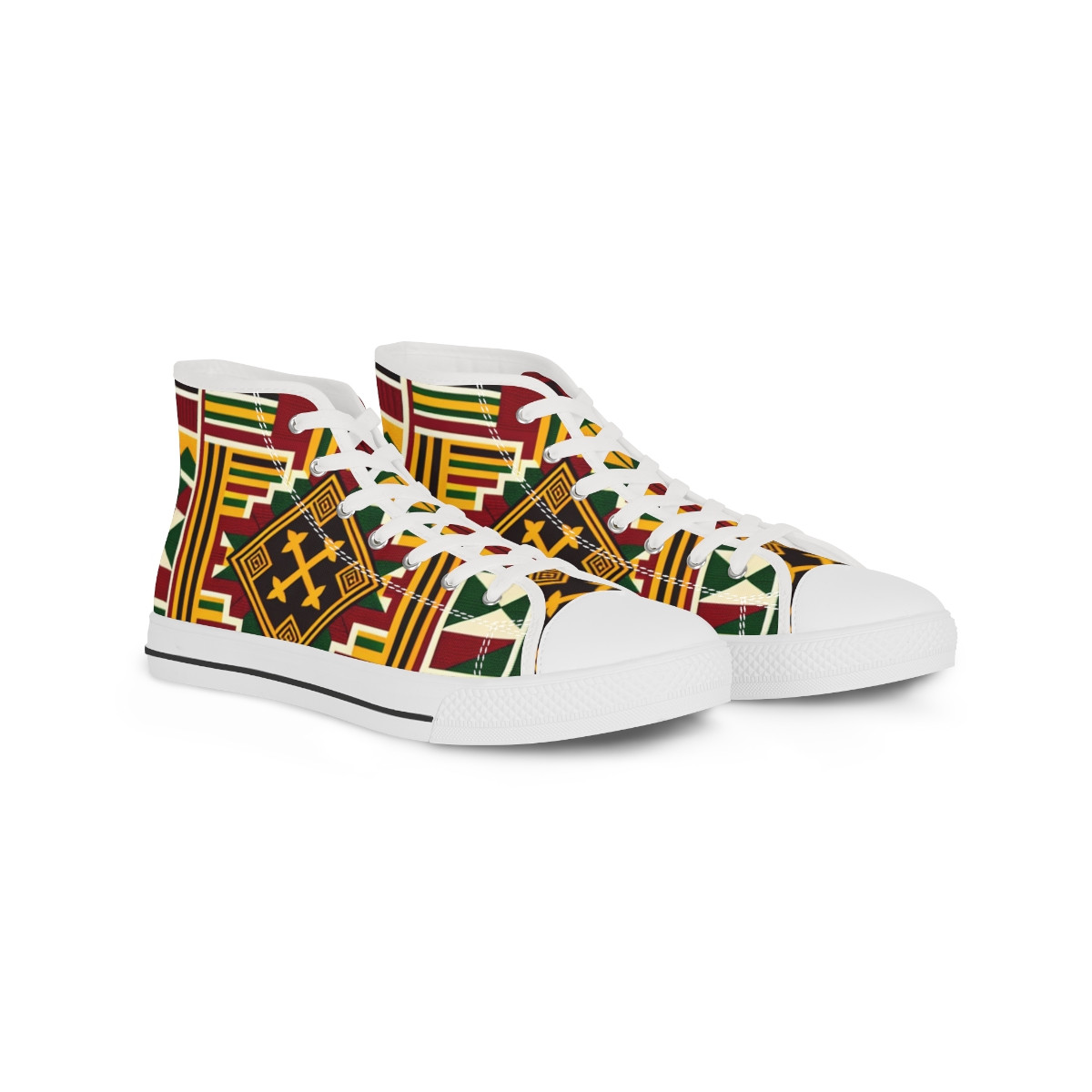 "AfroFusion Steps" - Men's High top Sneakers