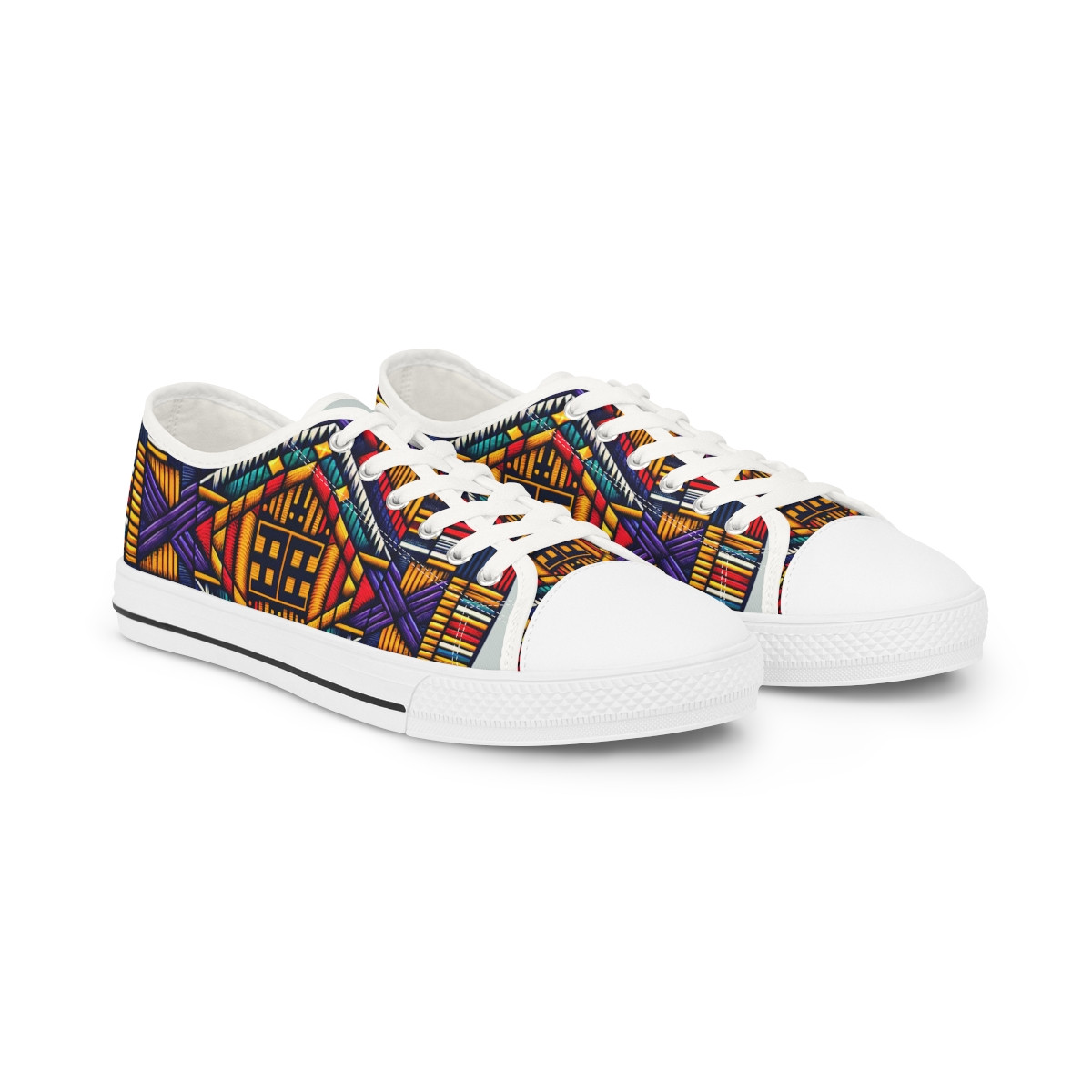 "AfroFusion Kente Vibe Low Top Sneakers" - Men's Lowtop Sneakers