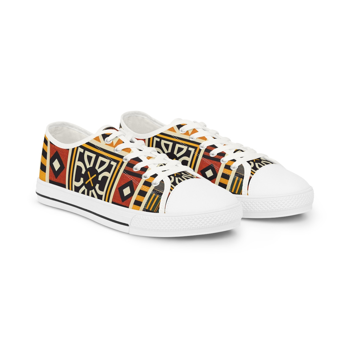 "AfroFusion Kente Kicks" - Men's Lowtop Sneakers