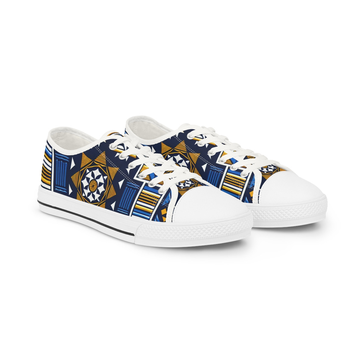 "AfroVibe Kente Kicks" - Men's Lowtop Sneakers
