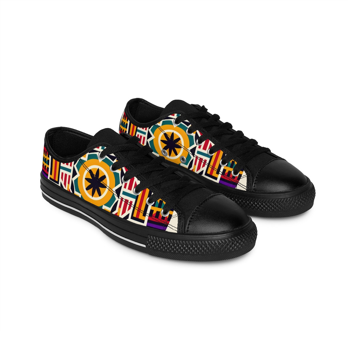 "Kente Kicks: Artistic Afrocentric Stride" - Men's Sneakers