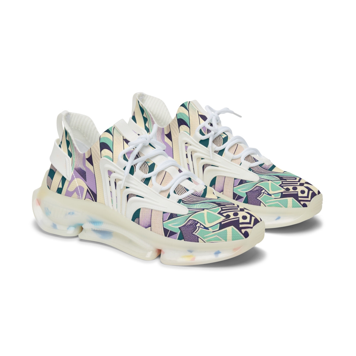 "AfroStride: Kente Kaleidoscope Sneakers" - Women's Mesh Sneaker