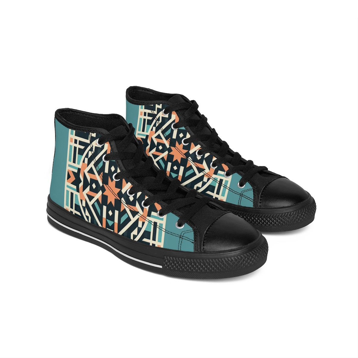 "Heritage Threads Kente Kicks" - Men's Classic Sneakers