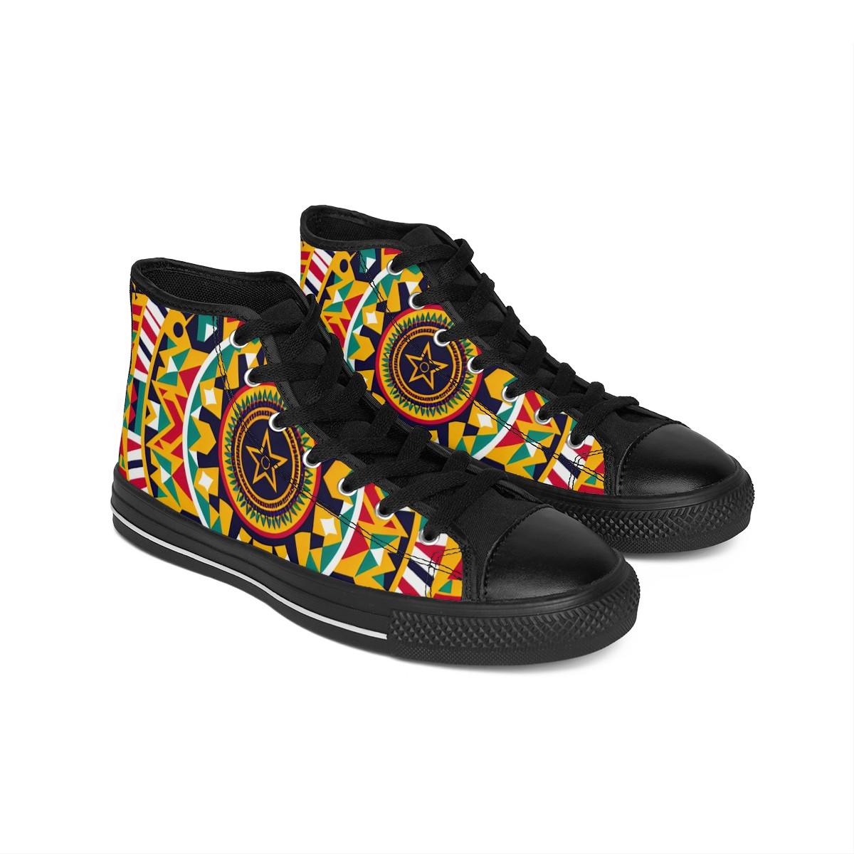"AfroStride Kente Kicks" - Men's Classic Sneakers