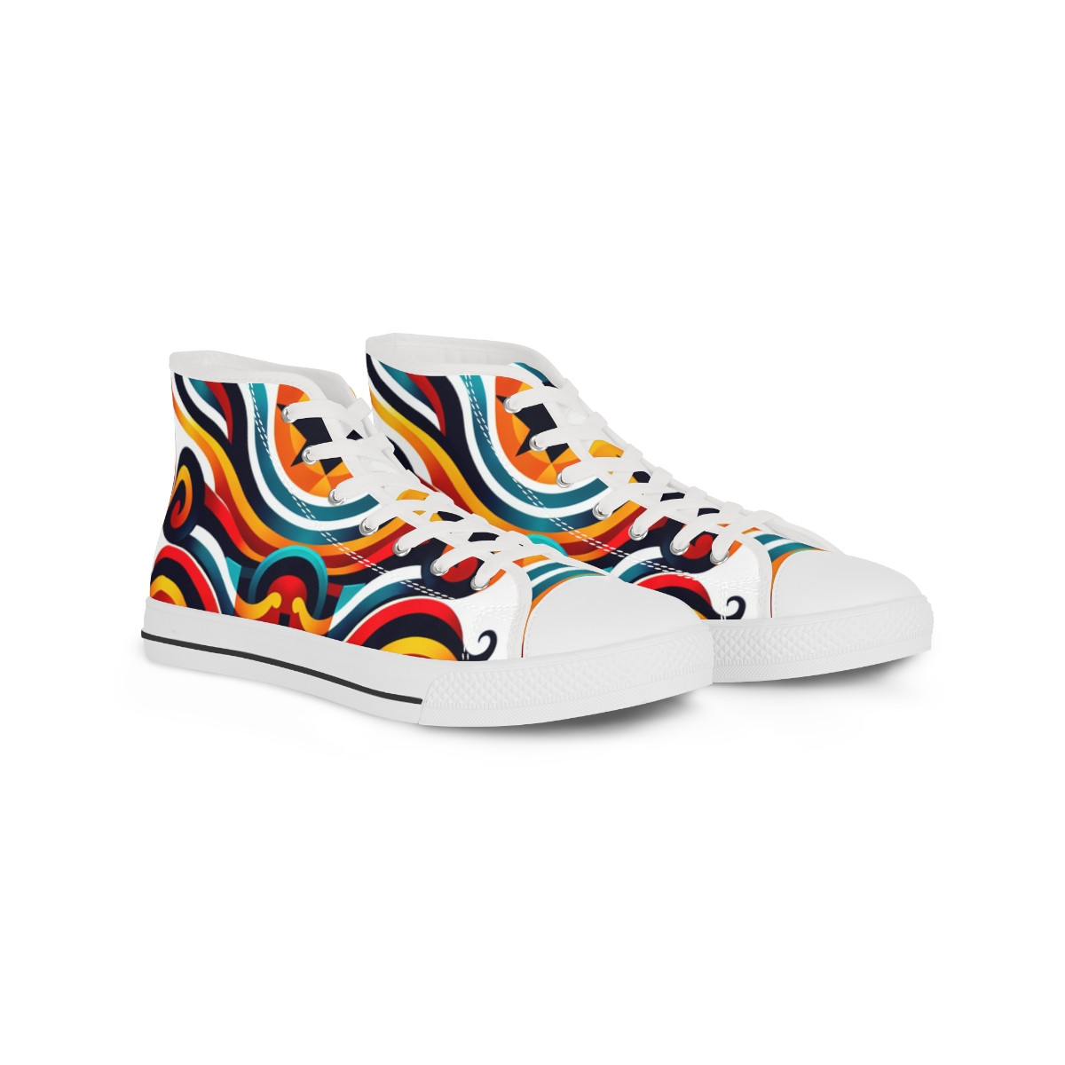"AfroLuxe Kente Kicks" - Men's High top Sneakers
