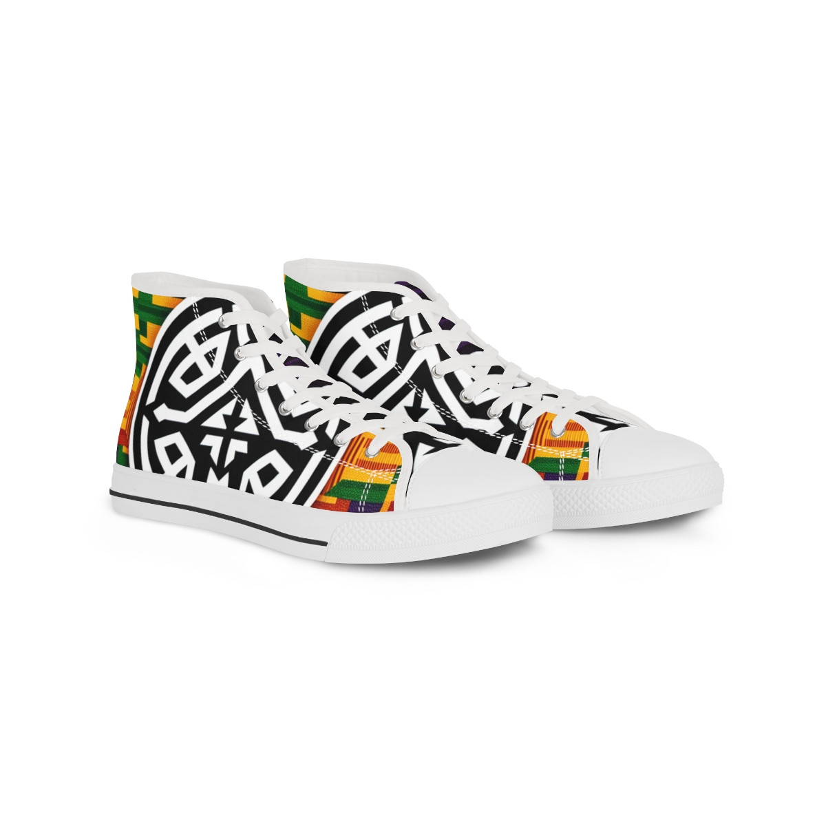 "AfroStride Kente Kicks" - Men's High top Sneakers