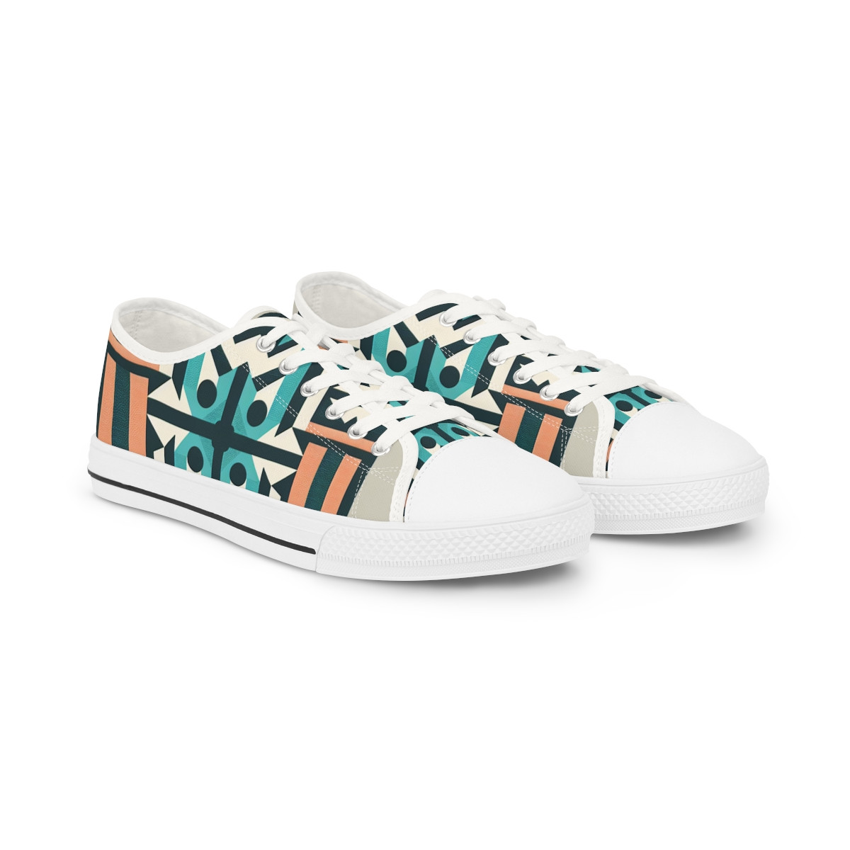 "Kente Kicks: Heritage Stride Sneakers" - Men's Lowtop Sneakers
