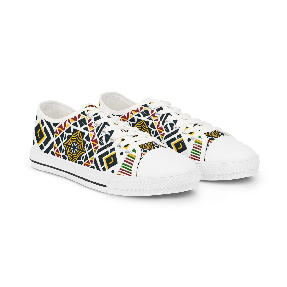 "AfroStride Kente Kicks" - Men's Lowtop Sneakers