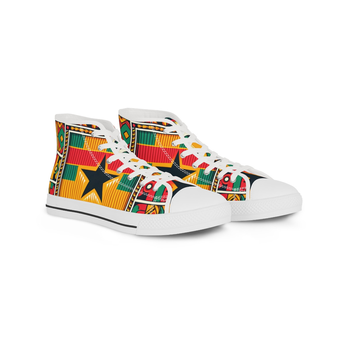 "Heritage Stride Kente Kicks" - Men's High top Sneakers