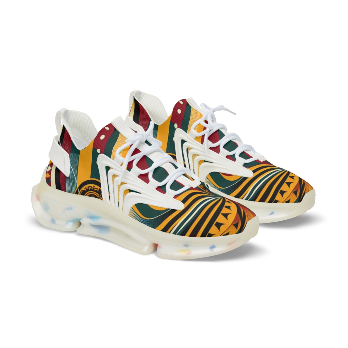"Heritage Stride: Kente Kaleidoscope Sneakers" - Men's Mesh Sneaker