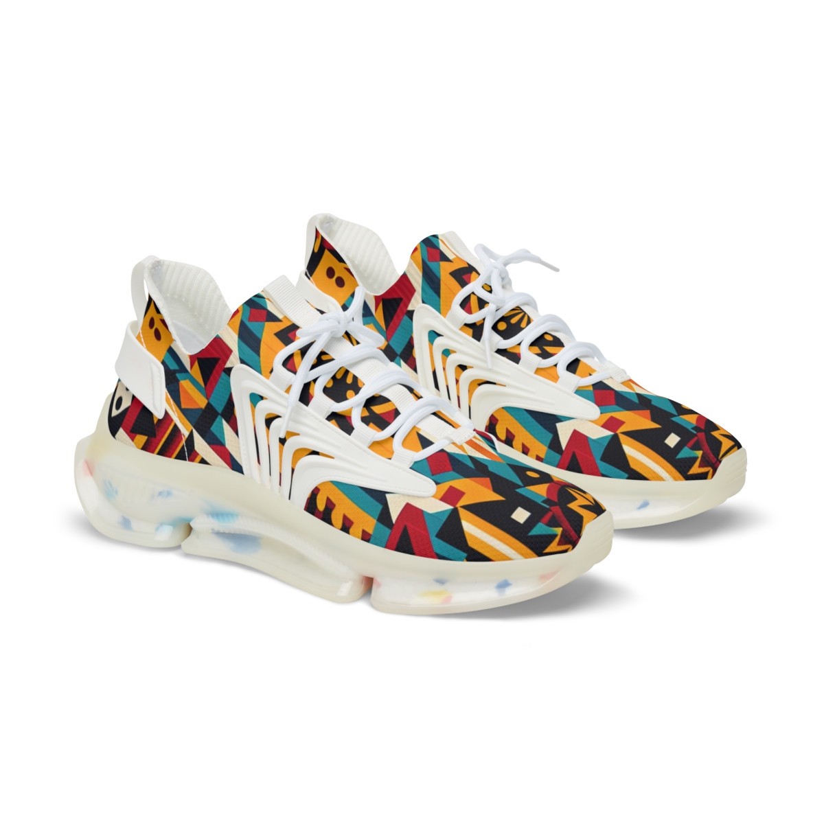 "HeritageStride: Kente Kaleidoscope Sneakers" - Men's Mesh Sneaker