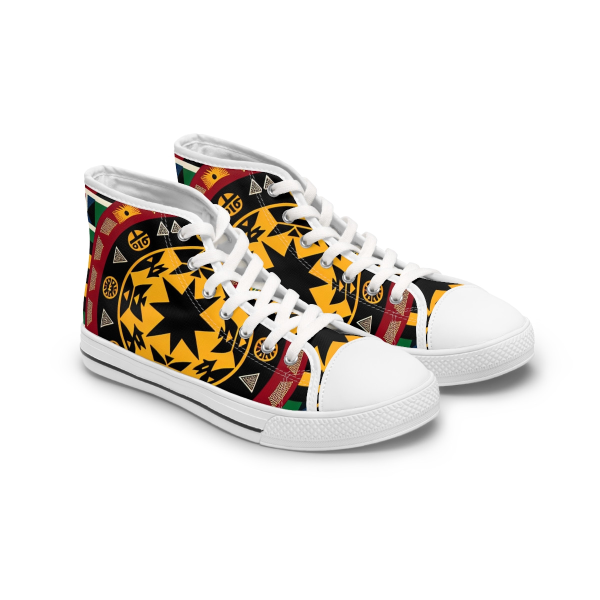 "AfroLux Kente Kicks" - Womn's High top Sneakers