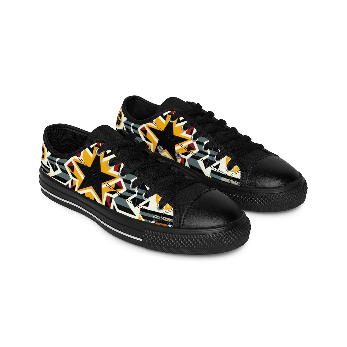 "Heritage Stride: Kente Fusion Sneakers" - Women's Sneakers