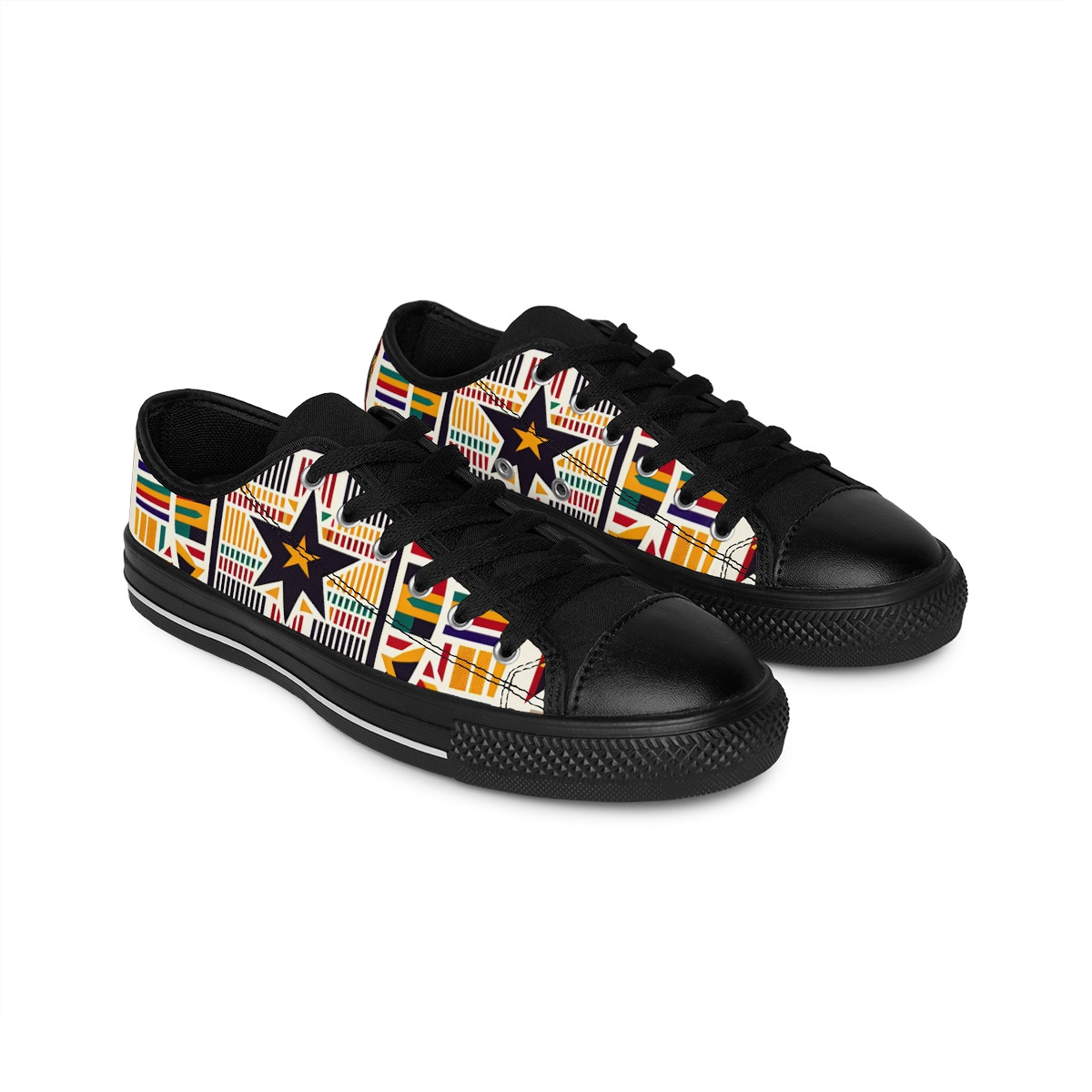 "African Prestige: Kente Kicks" - Women's Sneakers