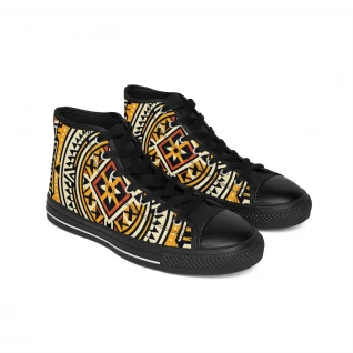 "AfroVogue Kente Kicks" - Women's Classic Sneakers