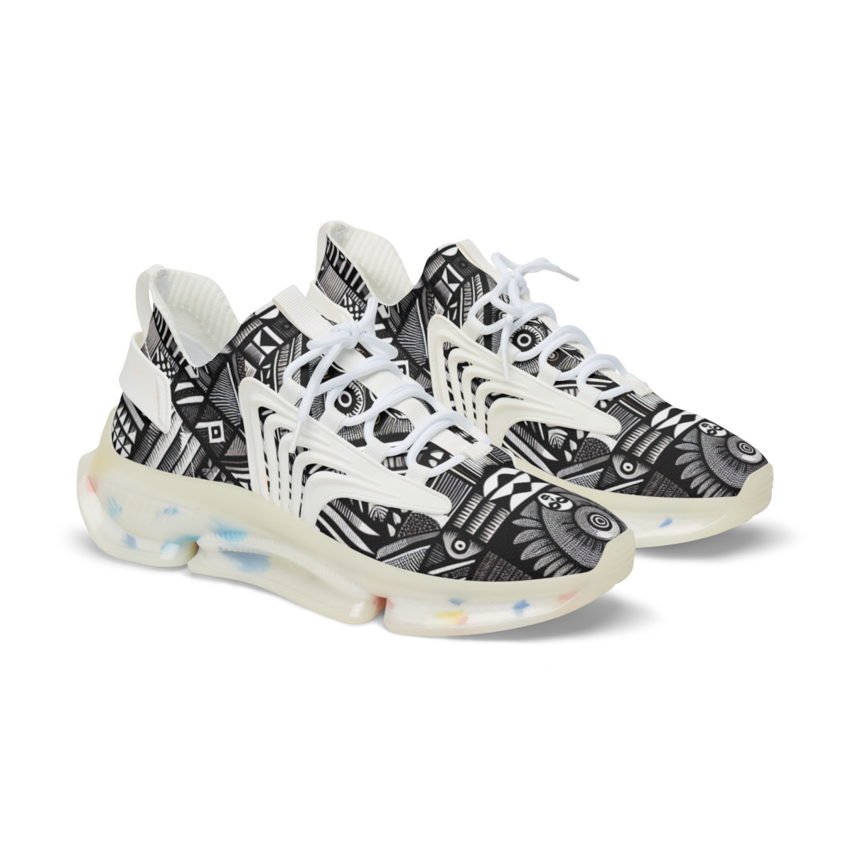 "AfroFusion Steps: Kente Kaleidoscope Sneakers" - Men's Mesh Sneaker