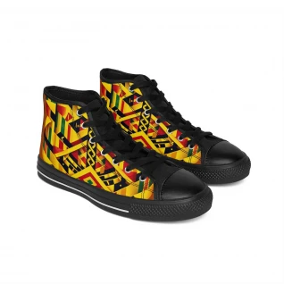 "AfroPulse Kente Kicks" - Women's Classic Sneakers