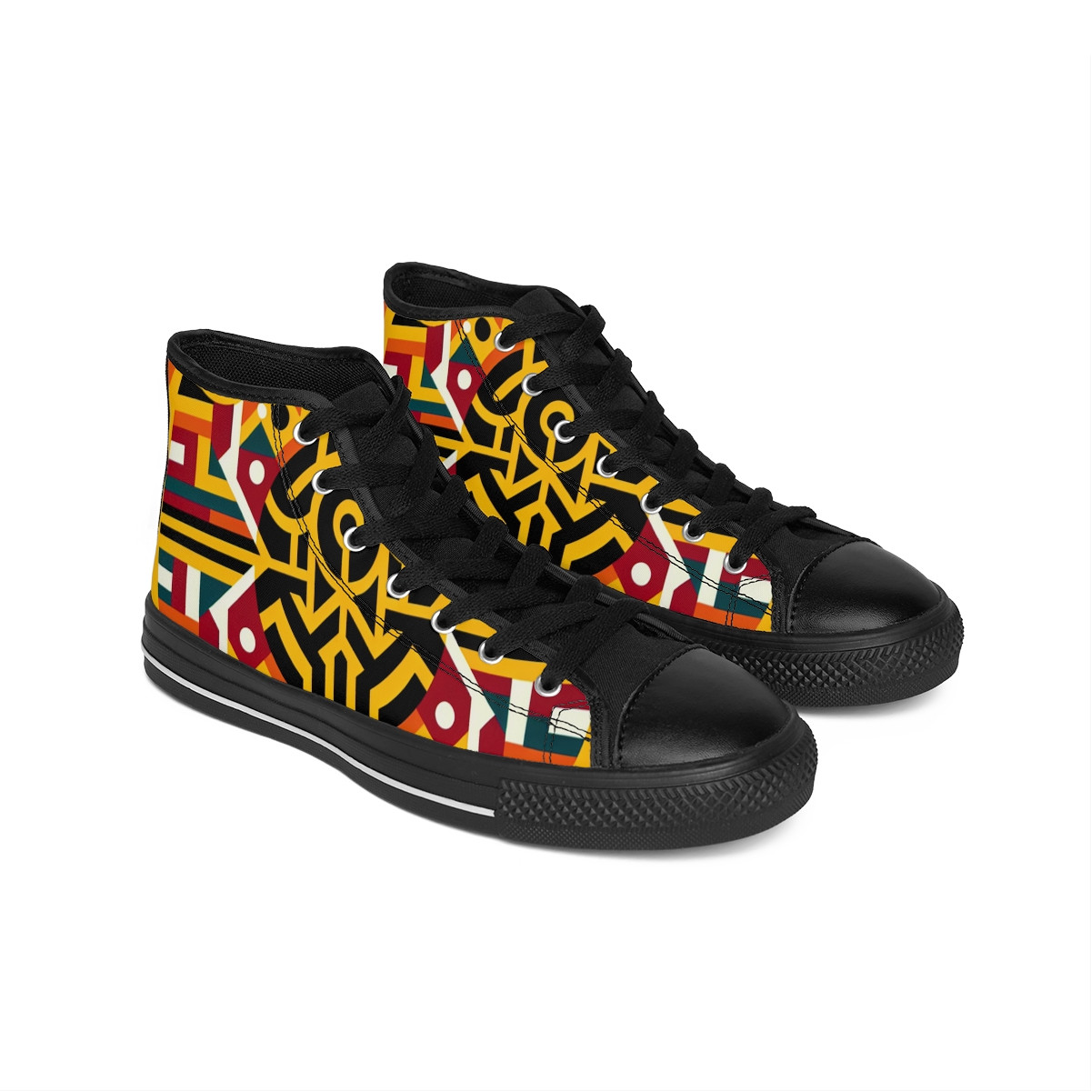 "AfroLuxe Kente Kicks" - Women's Classic Sneakers