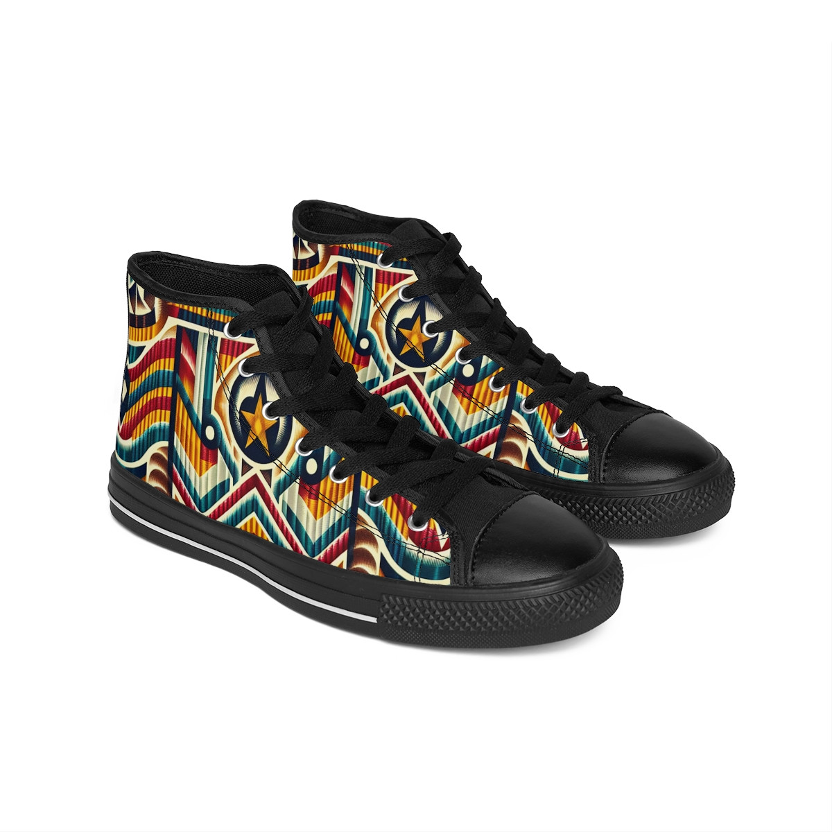 "AfroStride Kente Kicks" - Women's Classic Sneakers